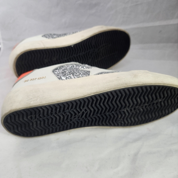 Vintage Havana White Sneakers with Silver and Neon Orange Accents - Picture 3 of 9